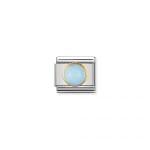 NOMINATION COMPOSABLE Classic ROUND STONES in stainless steel with 18k gold TURQUOISE 030503_06