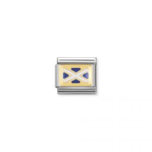 NOMINATION COMPOSABLE Classic EUROPE FLAG in stainless steel with enamel and 18k gold SCOTLAND 030234_07