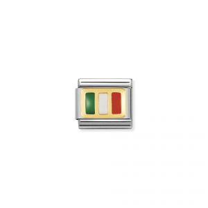 NOMINATION COMPOSABLE Classic EUROPE FLAG in stainless steel with enamel and 18k gold IRELAND 030234_10