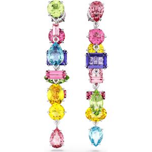 Swarovski Gema Asymmetric Drop Earrings - Multicoloured with Rhodium Plating 5656417