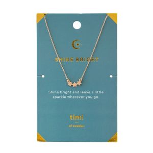 Timi Shine Bright Gold Plated Three Star Necklace 84112