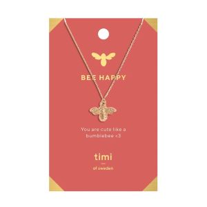 Timi Bee Happy Gold Plated Bee Necklace 84235