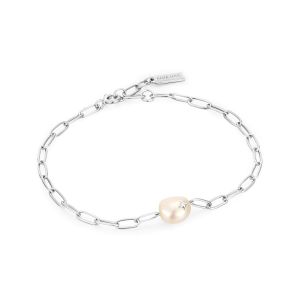 Ania Haie Silver Pearl Sparkle Chunky Chain Bracelet - B043-03H