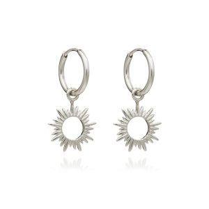 Rachel Jackson Eternal Sun Mini Hoop Earrings Silver CNE15S