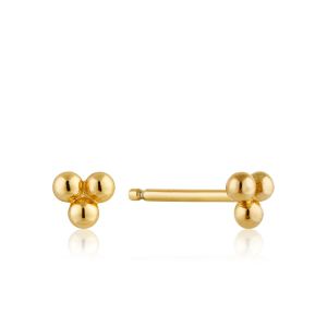 Ania Haie Modern Triple Ball Gold Stud Earrings