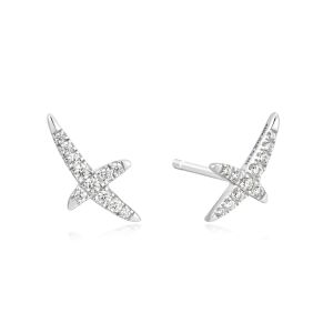 Ania Haie Kiss Pavé Stud Earrings - Silver - E057-02H