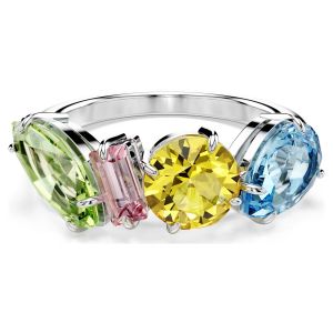 Swarovski Gema Ring Mixed Cuts - Multicoloured with Rhodium Plating