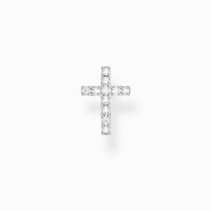 Thomas Sabo Single Ear Stud - Silver Cross with White Stones - H2131-051-14