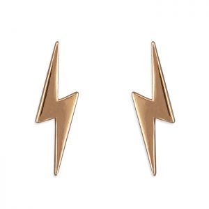 Lightning Bolt Earrings - Rose Gold Plated Sterling Silver