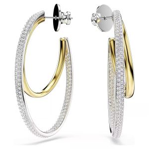 Swarovski Hyperbola Hoop Earrings - White with Mixed Metal Finish 5702400