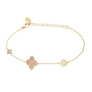 Georgini Sydney Soiree Fairwater Mother of Pearl Clover Bracelet - Gold IB1188G