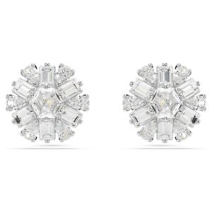 Swarovski Idyllia Snowflake Stud Earrings - White with Rhodium Plating 5691483