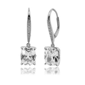 Georgini Sydney Soiree Elaine Cushion Cut Drop Earrings - Silver IE1190W