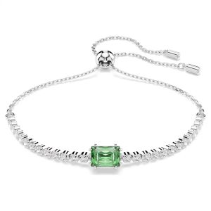 Swarovski Matrix Tennis Bracelet Mixed Cuts Green Rhodium Plated 5693411