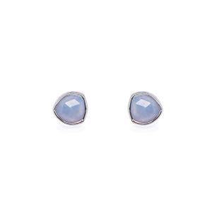 Sarah Alexander Sea Mist Blue Lace Agate Stud Earrings