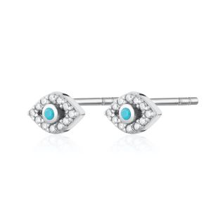 Scream Pretty Evil Eye Stud Earrings - Silver