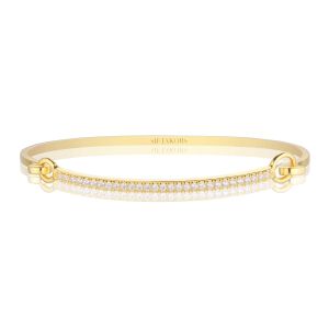 Sif Jakobs Capizzi Bangle 18k Gold Plated with White Zirconia