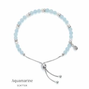 Jersey Pearl Sky Bracelet - Scatter in Aquamarine - 1877854
