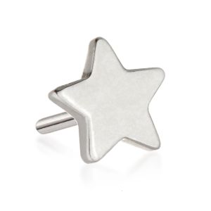 Tish Lyon 14ct White Gold Star Threadless Labret Single Earring TLPIN109-W