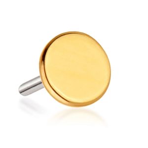 Tish Lyon 14ct Yellow Gold Disc Threadless Labret Single Earring