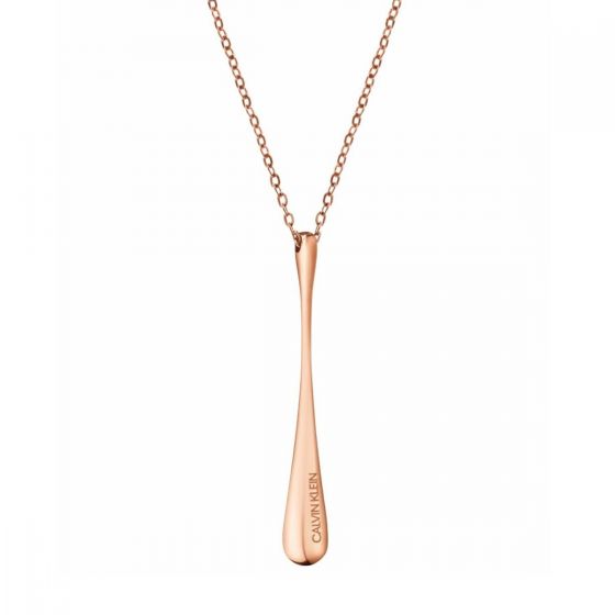 Calvin Klein Rose-Gold Tone Ellipse Pendant Necklace KJDMPP100100