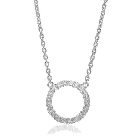Sif Jakobs Biella Grande Necklace - Silver with White Zirconia