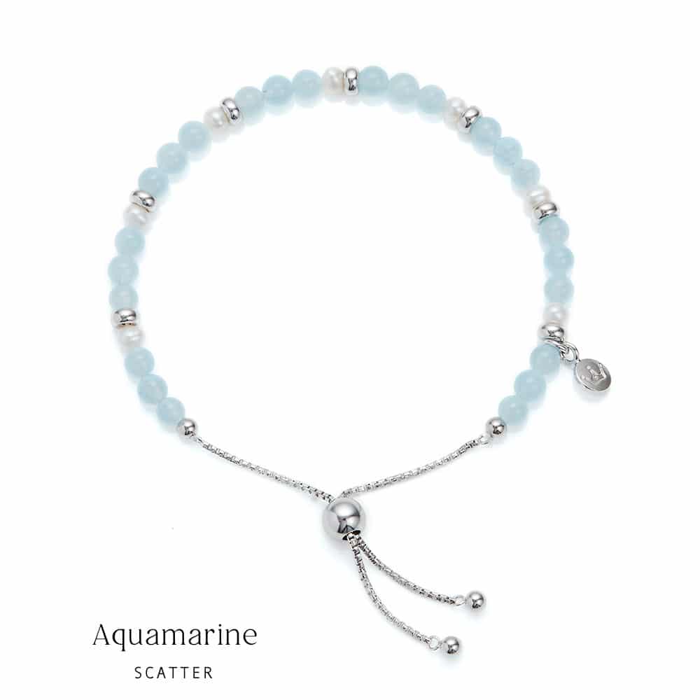 Jersey Pearl Sky Bracelet - Scatter in Aquamarine - 1877854